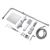 Bathroom Thermostatic Exposed Shower Mixer Twin head Large Square Bar Set Chrome