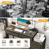 Industrial Styled Workstation Writing Table Computer Desk w/ 5 Drawers-Grey