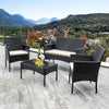 Rattan Garden Furniture 4 Piece Set Black Outdoor Chairs Table Sofa Conservatory