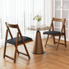Foldable Dining Chair Set of 2 Accent Armless Kitchen Chair-Grey