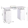 Nail Polish White Desk Manicure Salon Table Workstation Cabinet w/Dust Collector