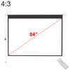 72-120Inch Electric Motorised Projector Screen Home Cinema 4:3 Remote HD TV