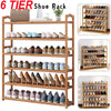 6 Tier Wooden Shoe Rack Tall Storage Shelf Cabinet Footwear Stand Organiser Home