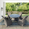 Luxury Garden 4 Seater 115cmx73cm = Round Dining Set - Outdoor Rattan Furniture