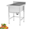 Sink Stainless Steel Commercial Catering Kitchen Deep Single Bowl Drainer UK