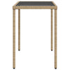 Gecheer Garden Table Dining Table Patio Bistro Tables with Glass Beige B4I7