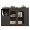 360° Rotating Bar Table, Kitchen Island, Black Bar Table with Expandable Table