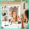 Vanity Dressing Table Set Makeup Desk with 3-Color LED Lighted Mirror 6 Drawers