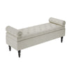Bed End Bench Sofa Lounge Window Linen Padded Seat Hallway Storage Ottoman Stool