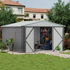 12 X 10ft Metal Garden Shed Storage Tool Sheds House Lockable Door & Ventilation