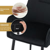 2PCs Dining Chairs Velvet Metal Legs Leisure Reception Chair Restaurant Black