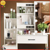 LED Lighted Mirror Vanity Makeup Desk Dressing Table Set With Drawers & Stool