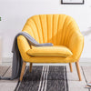 Chenille Fabric Accent Armchair Oyster Occasional Fluted Back Sofa w/Wood Legs