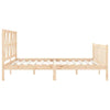GuyAna Bed Frame with Headboard 200x200 Solid Wood,Platform Bed Frame,For N5W6
