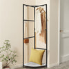 Metal Clothes Stand Coat Rack Corner Hall Tree Closet W/ Storage Shelves