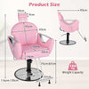 Hydraulic Pump Shampoo Chair Reclining Salon Chair w/Adjustable Height-Pink