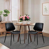 Set of 2 Dining Chairs with Arms Velvet PU Leather Chairs Kitchen