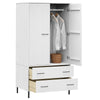 CIADAZ Wardrobe with Metal Legs White 90x55x172.5 Solid Wood OSLO, T6U1
