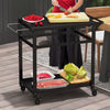 Outdoor Grill Cart Pizza Oven Table Food Prep Worktable BBQ Trolley Lockable
