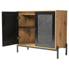 Industrial Storage Cabinet Vintage Side Doors Cupboard Retro Metal Console Table