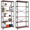 180cm Wood Bookcase Bookshelf 5 Tier Industrial Storage Display Shelving Unit