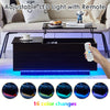 Lift up Coffee Table High Gloss LED Living Room Storage W/ Socket Outlet Black
