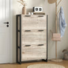 Narrow Shoe Cabinet 3 Drawers 18 Pairs Slim Shoe Storage Cupboard 3 Flip Doors