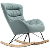 Soft Comfy Padded Rocking Chair Wood Legs Gliding Rocker Accent Lounge Armchair