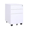 Office Mobile Filing Cabinet Metal Cupboard Drawer Unit on 5 Castors 3 Drawers