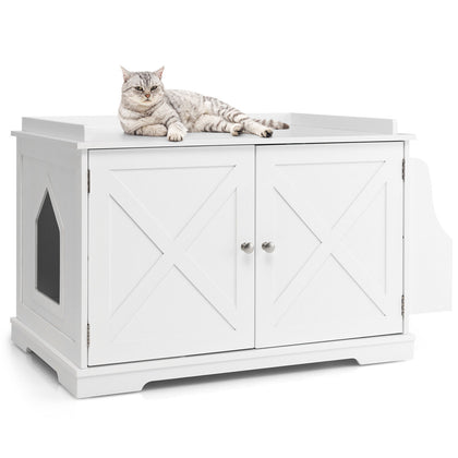 Large Cat Litter Box Enclosure Hidden Cat Washroom Cat House with Storage Rack