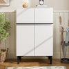 Modern Shoe Cabinet Double Doors Adjustable Shelves Hallway Storage 95x60x34.5cm