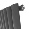 Vertical Radiator 1600 x 360 mm Grey Single Oval Column Central Heating Tall Rad