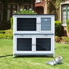 DELUXE DOUBLE DECKER RABBIT GUINEA HUTCH HUTCHES WITH LEGS 2 TIER BB-41-FG-GREY