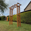 Wooden Garden Arch Pergola Feature Archway Natural with Square Top (Tan) Trellis