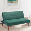 Fabric Sofa Bed 2 Seater Padded Seat Sofabed Sleeper Lounge Recliner Couch Green