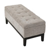 110cm Ottoman Storage Box Linen Fabric Blanket Toy Box Pouffe Bench Footstool