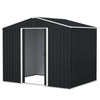 8 x 6ft Garden Storage Shed with Double Sliding Door Outdoor Grey