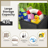 Outdoor Resin Storage Side Table 43L Patio Storage Box Small Outdoor Table