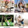 Large Garden Hammock Chair Stand Only Heavy Duty Metal C-Stand Indoor or Outdoor