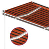 Manual Retractable Awning with LED 350x250 cm Orange and Brown
