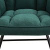 Solid Wood Rocking Chair Upholstered Linen/Velvet Fabric High Back Lounge Seat