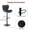 2x Faux Leather Bar Stools Gas Lift Adjustable Pub Chair Frosting Base Swivel