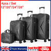 4PCS Suitcase Set ABS Hard Shell Trolley Cabin 4 Wheels Light Travel Luggage Snh