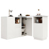 EXTENDABLE BAR KITCHEN ISLAND TABLE STORAGE CABINET SHELVES DINING ROOM WHITE