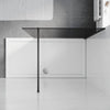 Black Walk In Shower Enclosure Screen Wet Room 8mm NANO Dark Grey Glass Cubicle