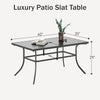 6-Person Outdoor Patio Tables Metal Outdoor Dining Table 1.57" Umbrella Hole