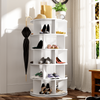 5 Tiers Rotatable Round Shoe Rack for Living Room,White