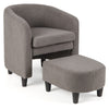 Modern Accent Chair and Ottoman Set Bedroom Upholstered Club Chair w/Footrest