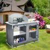 Outdoor 4-shelf Camping Cupboard Kitchen Cooking Table Stand with Carrying Bag