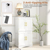 Bathroom Floor Storage Cabinet 110cm Freestanding Pantry Cabinet-White